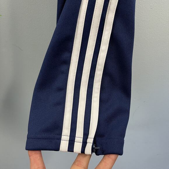NWT Adidas Navy Blue Athletic Ankle Zip Track Pants White Stripes Boys XL 18-20 - Picture 4 of 13